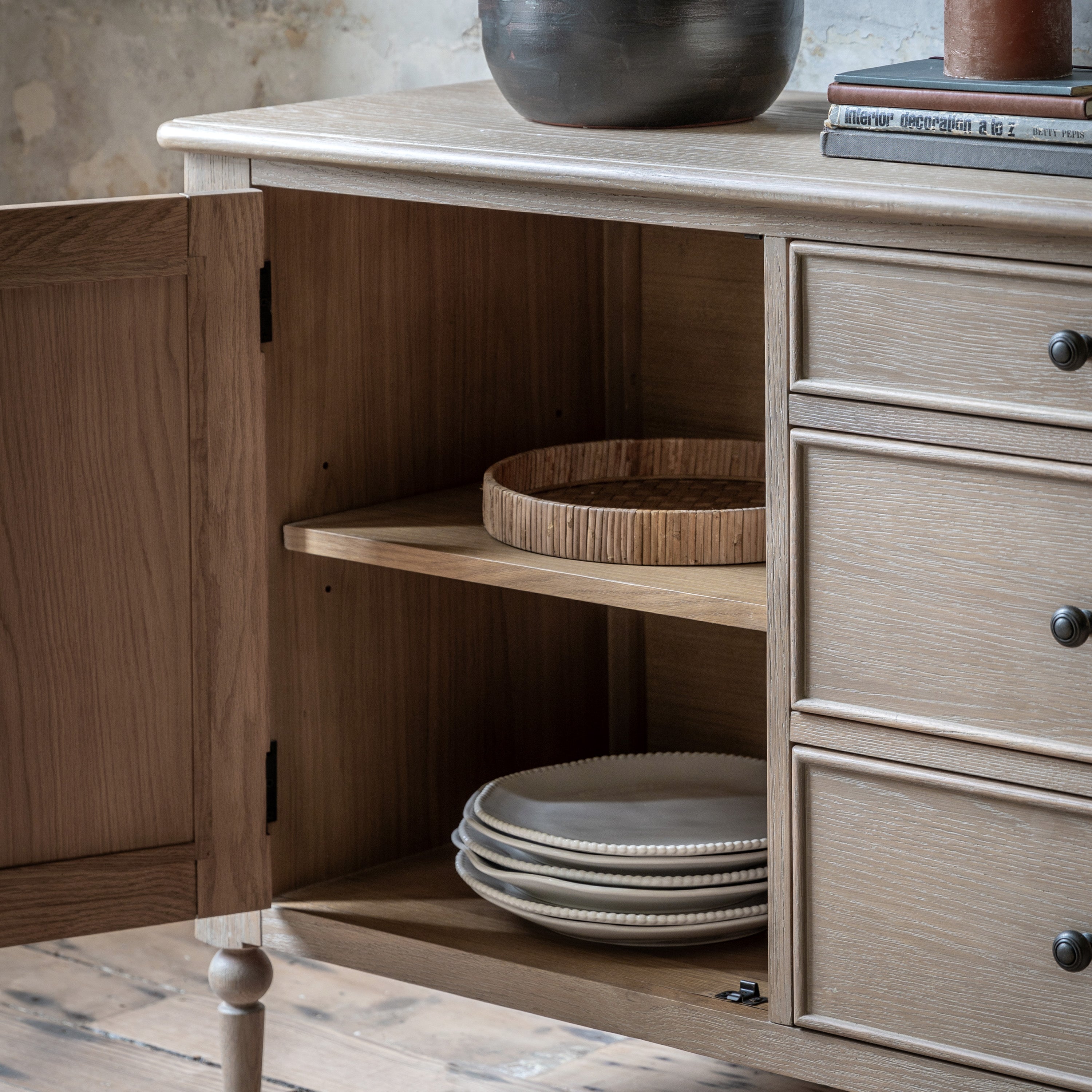 Birchfield Artisan Oak Wood Sideboard